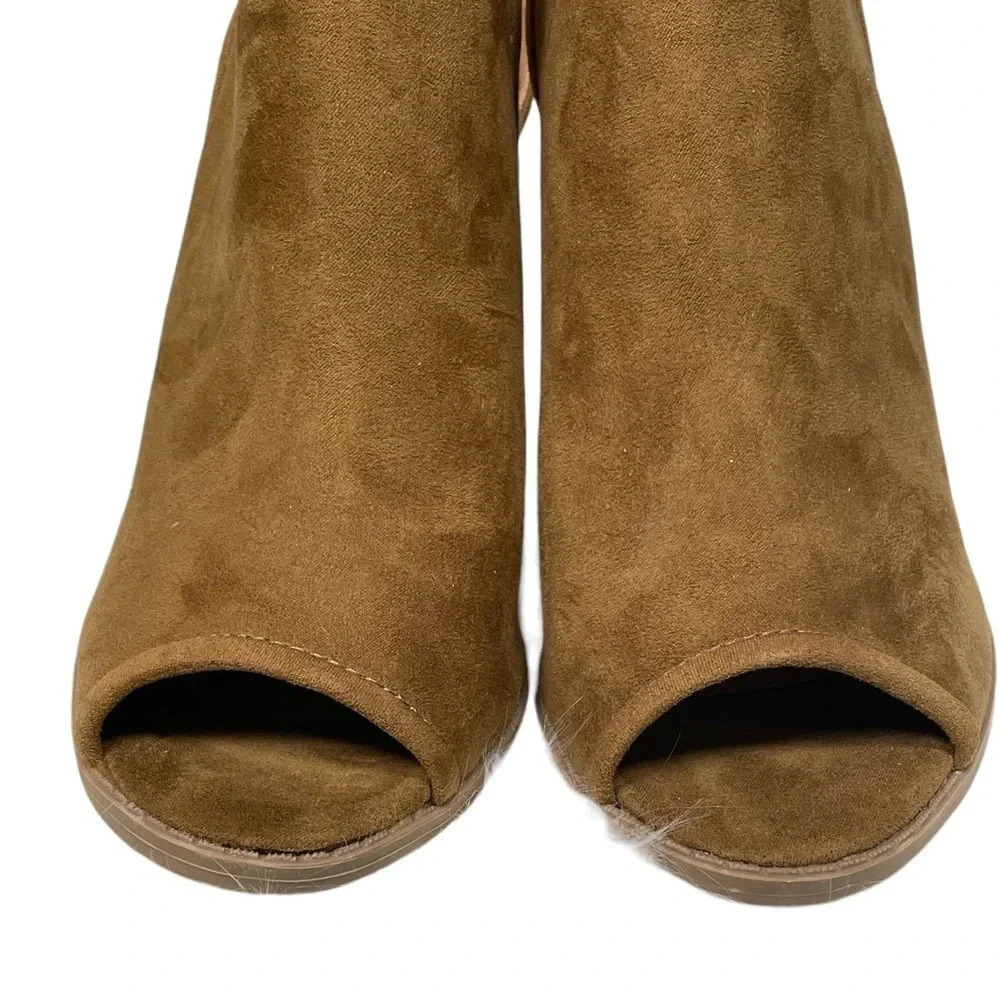 Qupid suede open toe shoes with strings that tie‎ - image 4